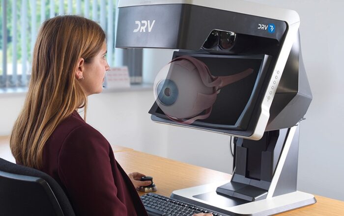 DRV 3D stereo viewer being used by women in opthalmology